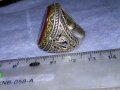 ОГРОМЕН СТАР ТУРСКИ СРЕБЪРЕН СКЪПОЦЕНЕН РЕТРО ПРЪСТЕН СРЕБРО 925 с ПОЛИРАН КАРНЕОЛ в ПОЗЛАТА 30747, снимка 16