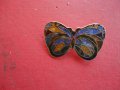 Уникална позлатена брошка с емайл Пеперуда, снимка 3