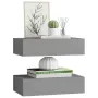 vidaXL Стенни рафтове с чекмеджета, 2 бр, сиви, 40x23,5x10 см, МДФ, снимка 4