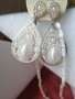 🆕 НОВИ Бели перлени обеци с винтчета, снимка 1 - Обеци - 39952511
