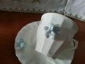 Стар български костен порцелан Бононя сет за чай , снимка 3