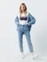 CROPP светлосини памучни дънки тип "mom", снимка 2
