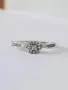 Дамски пръстен бяло злато 9 кр с диаманти, снимка 2