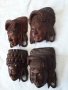 Колекция от четири дърворезбовани статуетки женски глави, снимка 2