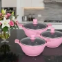 Комплект от 3 тенджери Cheffinger с мраморно покритие 20/24/28 см с капаци , снимка 5