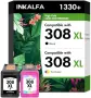Нови HP 308XL мастила черно цветно Envy 6100e 6120e 6532e DeskJet 4310 принтер тонер мастило печат, снимка 1