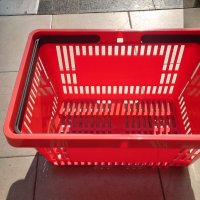 Кошници за супермаркет с 2 дръжки, червени, 2 бр., снимка 1 - Оборудване за магазин - 40040319