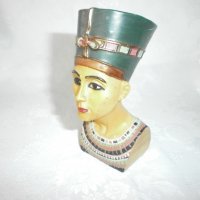 Египетска Статуетка, Бюст на Кралица - Нефертити, снимка 2 - Статуетки - 30975198