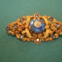 антикварна брошка  сини кристали , снимка 9 - Антикварни и старинни предмети - 37983099