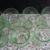 Чаши от зелено стъкло , снимка 9 - Антикварни и старинни предмети - 38184618