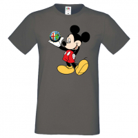 Мъжка тениска Mickey Mouse Alfa Romeo Подарък,Изненада,Рожден ден, снимка 4 - Тениски - 36576646