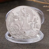 Монета нова година 2023 годината на Заека според китайския календар , воден заек зодия, снимка 3 - Подаръци за рожден ден - 38672874