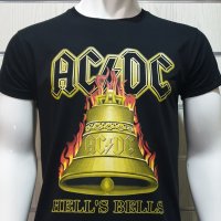 Нова мъжка тениска с дигитален печат на музикалната група AC/DC - Hells Bells, снимка 2 - Тениски - 29930800