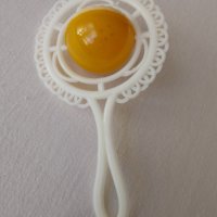 Ретро стара бебешка играчка Бакелитова дрънкалка от твърда пластмаса, снимка 4 - Други ценни предмети - 42896464