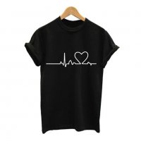 Дамска тениска Електрокардиограма Сърце, снимка 2 - Тениски - 29269479