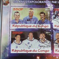 Пощенски марки  чиста комплектна серия КОСМОС поша Република Конго много красиви за колекция 29809, снимка 2 - Филателия - 37690236