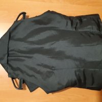 ЛИКВИДА XL-2XL  Маркова черна риза от сатен без рък с уникална яка и широки колани за връз.на кръста, снимка 5 - Ризи - 36709152