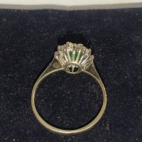 Сребърен пръстен с зелен камък, снимка 3 - Пръстени - 38734448