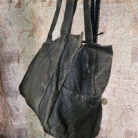 голяма чанта ЕСТЕСТВЕНА КОЖА,тъмнокафявя, снимка 10 - Чанти - 44491052