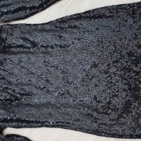 Черна парти рокля с паети, снимка 4 - Рокли - 40615804