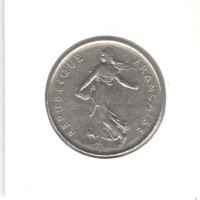France-5 Francs-1978-KM# 926a-"O. Roty", снимка 4 - Нумизматика и бонистика - 44594171