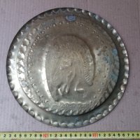 бронзова ръчно гравирана чиния за стена - отлична, снимка 12 - Антикварни и старинни предмети - 35544038