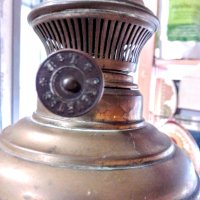 Стара медна газена лампа, снимка 4 - Антикварни и старинни предмети - 42653552