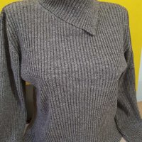 Мек еластичен пуловер тип поло р-р S/M, снимка 2 - Блузи с дълъг ръкав и пуловери - 35644646