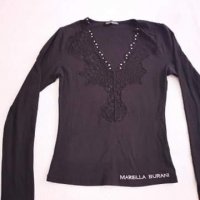 Черна блузка със секси деколте, S размер, снимка 5 - Блузи с дълъг ръкав и пуловери - 30384885