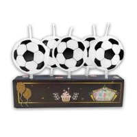 5 бр свещи свещ футболна топка за торта Рожден ден детско парти, снимка 1 - Други - 42486614