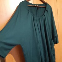4-5XL Масленозелена блузка-туника от фино тънко трико,с ластиче на ханша,с 3/4 приле ръкав,като нова, снимка 3 - Туники - 37410295