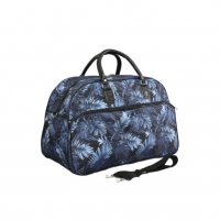 Пътна чанта 12107, Текстил, Сини листа, снимка 2 - Сакове - 30306019