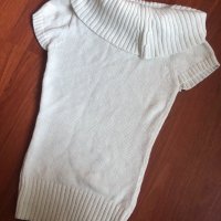 Плетено бяло поло с къс ръкав Terranova, снимка 4 - Блузи с дълъг ръкав и пуловери - 31056095