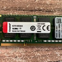 РАМ памет за лаптоп Kingston 8GB DDR3-1600 SODIMM PC3-12800 1.5V Dual Rank, снимка 1 - RAM памет - 37692846
