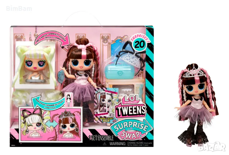Модна кукла L.O.L. Surprise Tweens Surprise Swap - Billie с глава за стилизиране и аксесоари, снимка 1