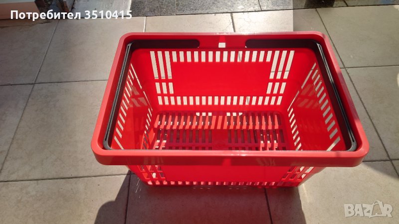 Кошници за супермаркет с 2 дръжки, червени, 2 бр., снимка 1
