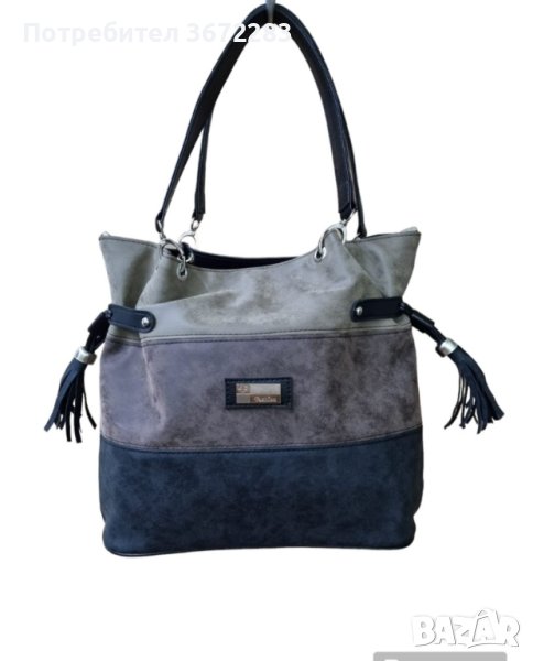 Дамска луксозна чанта тип торба в пастелни цветове 30х34см - различни цветове, снимка 1