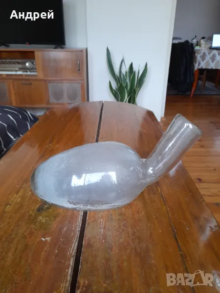 Стар стъклен преносим писоар, снимка 1