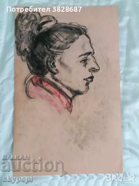 Портрет - техника въглен, снимка 1