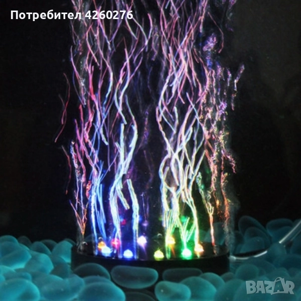 Водоустойчива LED лампа с режим за въздушни мехурчета за аквариум с рибки., снимка 1