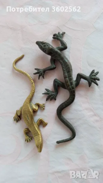 бронзови фигурки на гущерчета, снимка 1
