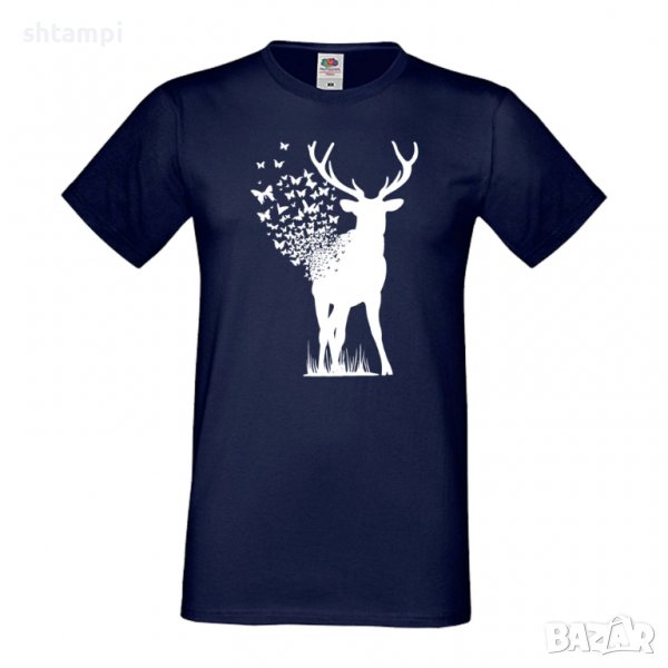Мъжка тениска Deer Butterfly Елен Пеперуди,Изненада,Подарък,Празник , снимка 1