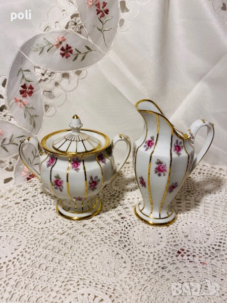 порцеланова захарница каничка за мляко, снимка 1