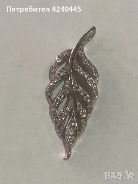 Сребърна висулка листо, снимка 1