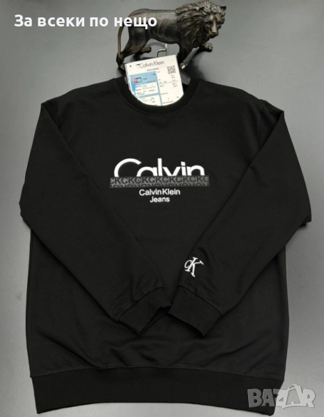 Calvin Klein Мъжка Черна Блуза С Дълъг Ръкав Със Сертификат За Качество Келвин Клайн Код A1085, снимка 1
