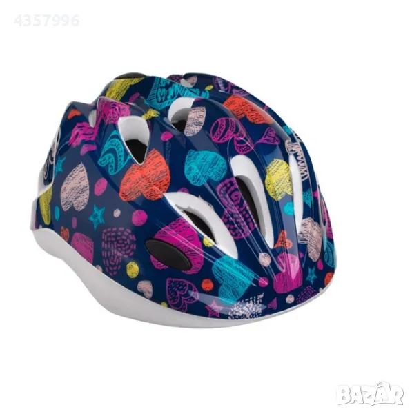Детска каска Сърца, За велосипед, ролери, тротинетка, Цветна , снимка 1