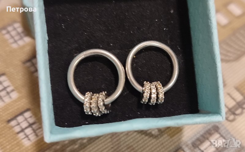 Елегантни сребърни обеци с цирконий, снимка 1