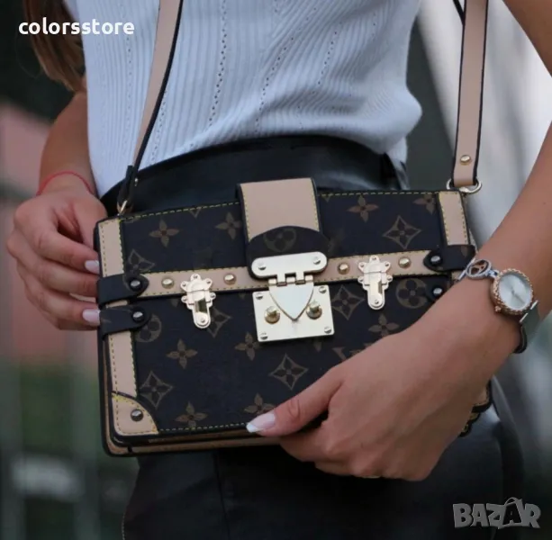 Дамска чанта - кафяво и розово - CASE1, снимка 1