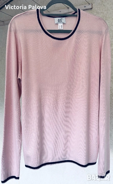 Луксозна розова блуза ALBA MODA коприна и кашмир, снимка 1