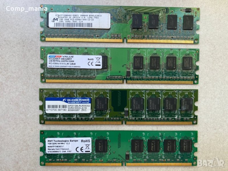 Рам памети за настолен компютър 4x1GB 4GB DDR2, снимка 1